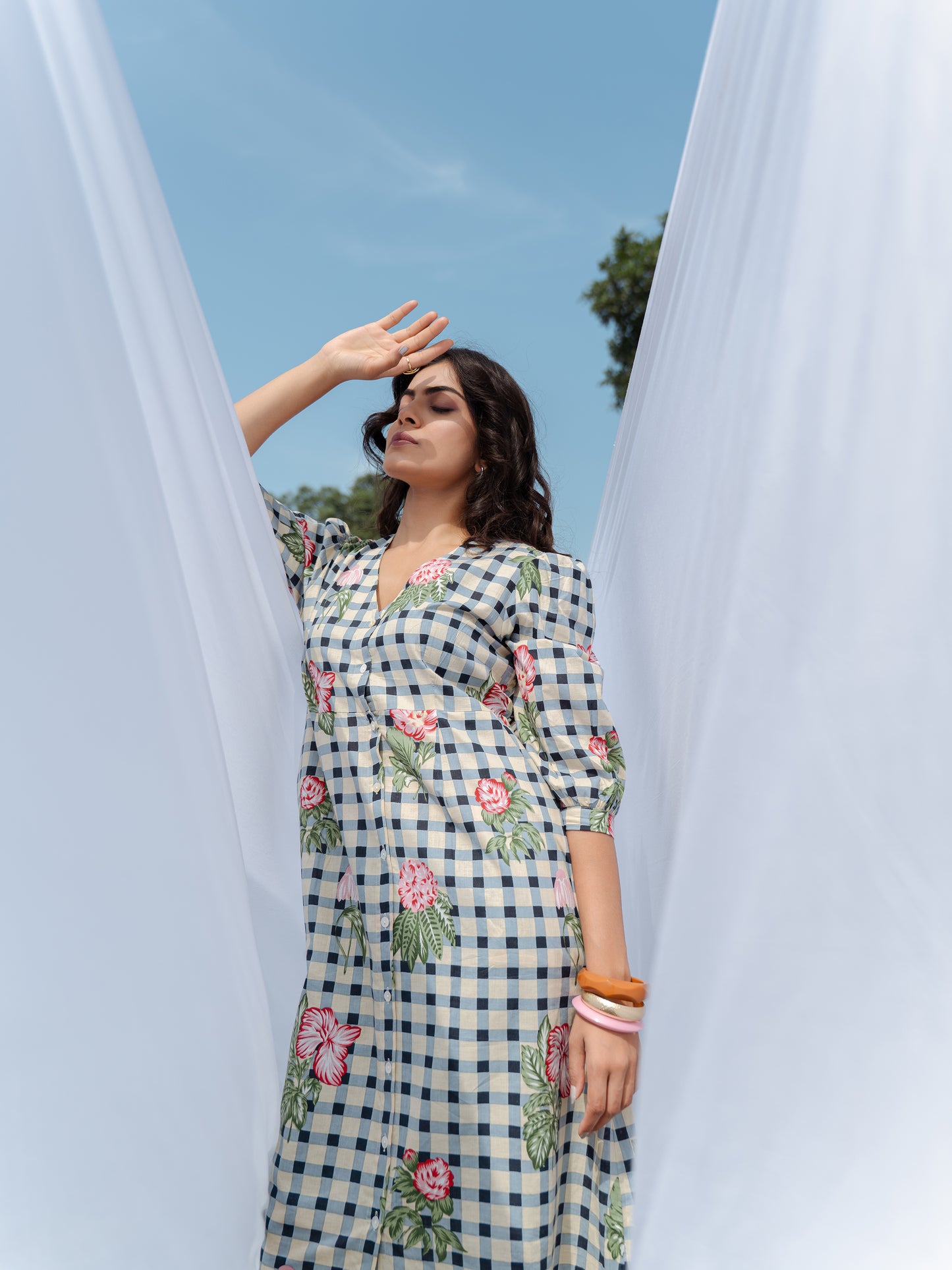Floral Meadow Midi Dress