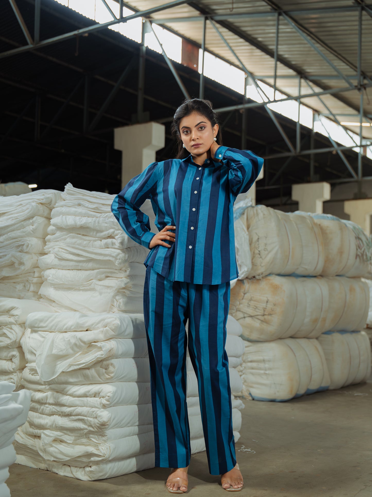 Indigo Stripe Set