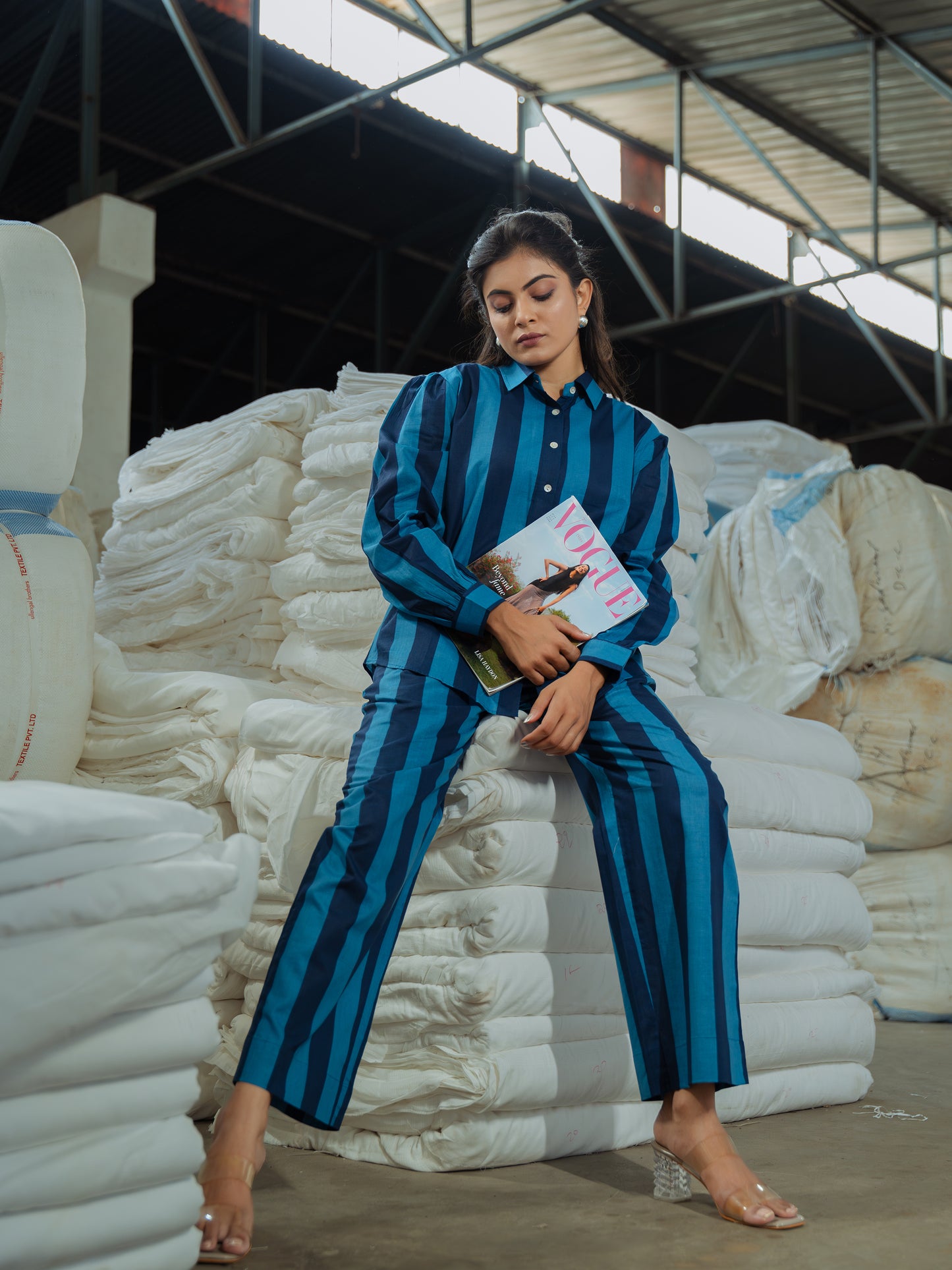 Indigo Stripe Set