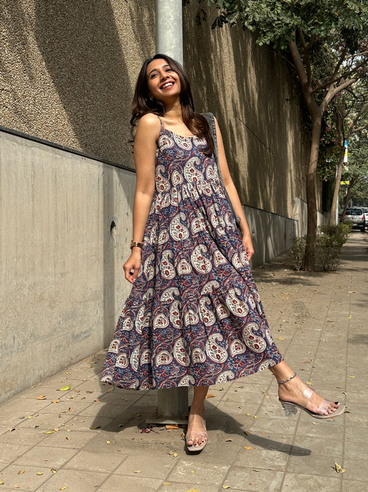 Paisley Strappy MIDI Dress