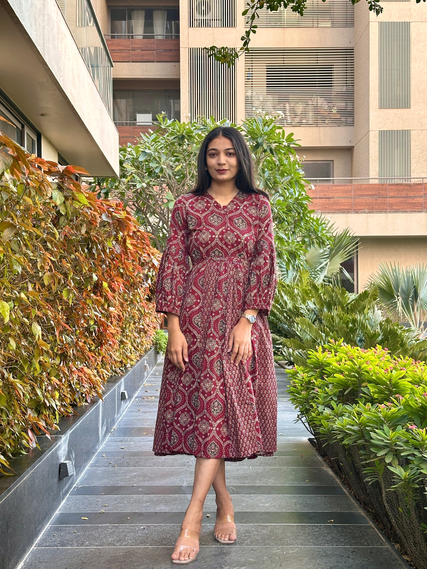 Crimson Charm MIDI Dress
