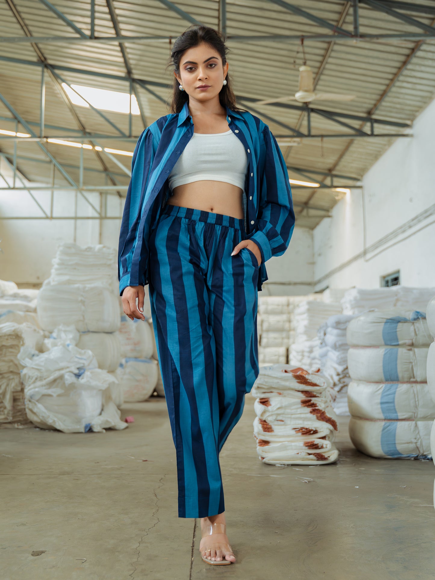 Indigo Stripe Set