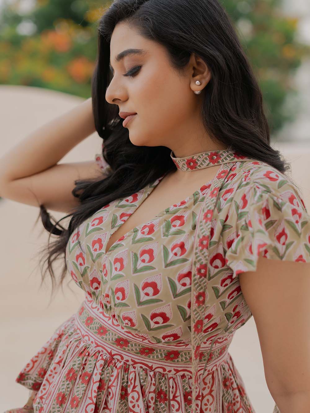 Phoolwari Block Printed Short Dress