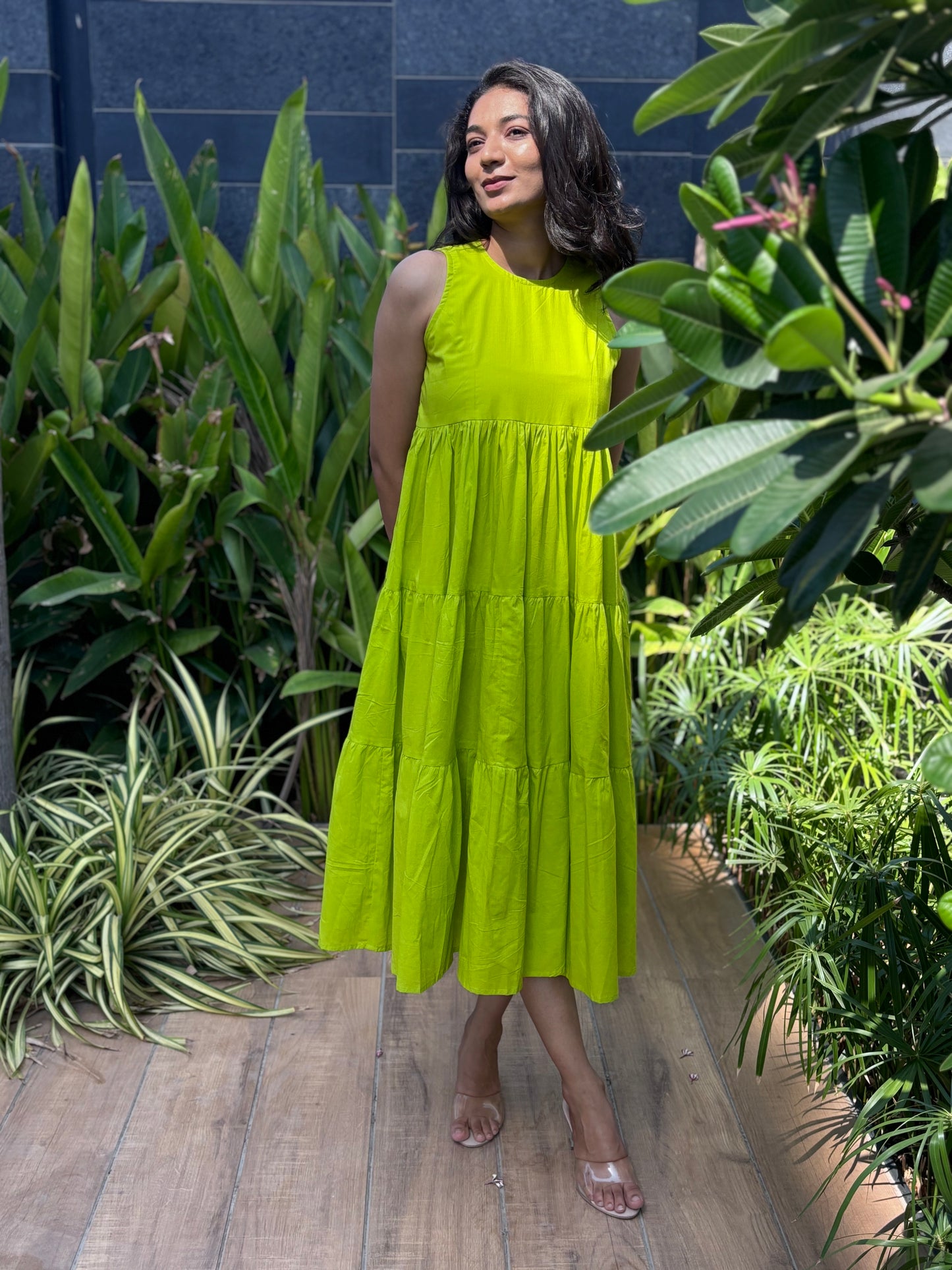 Neon 3 Tier MIDI Dress
