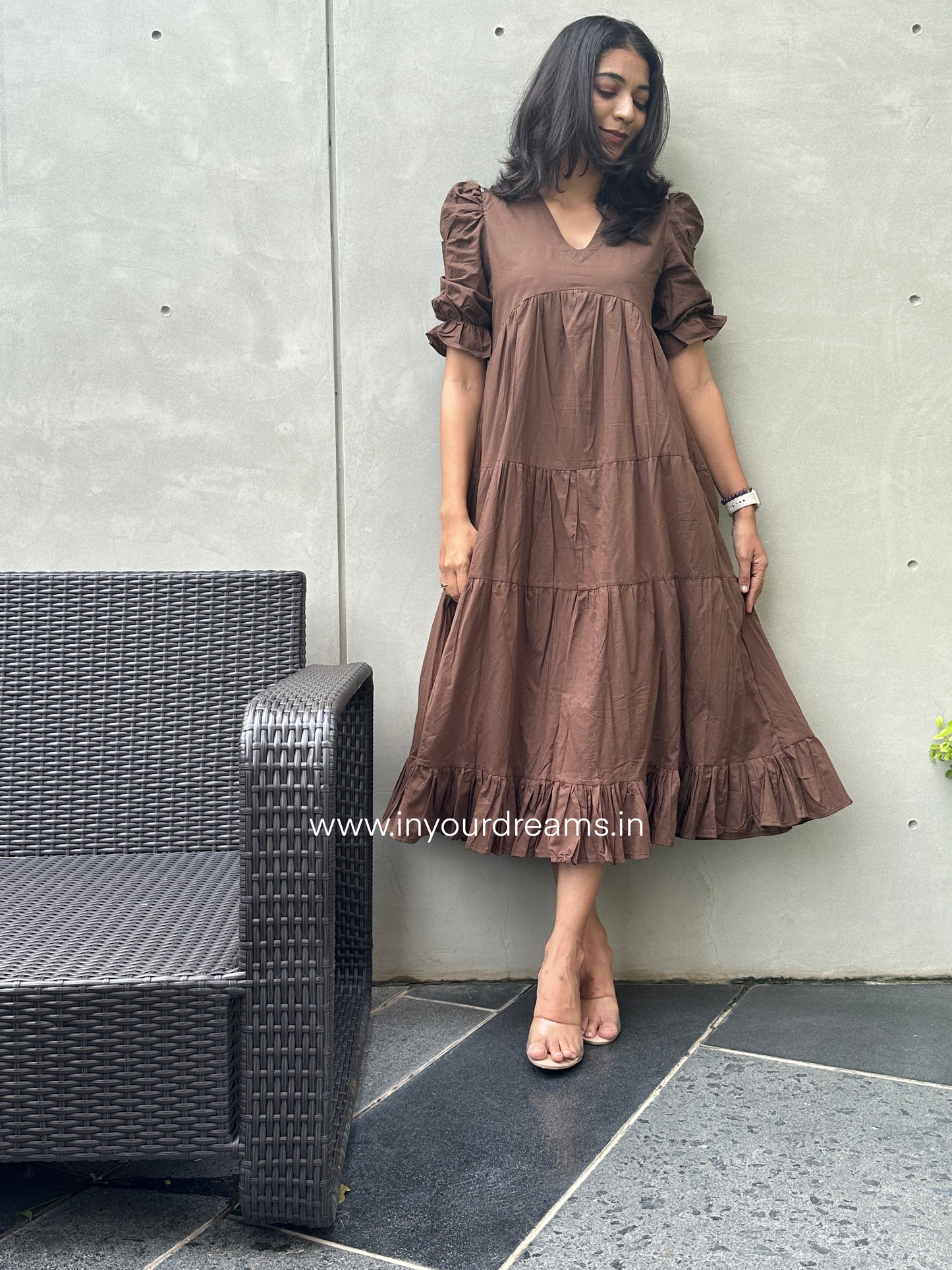 Chocolate MIDI Dress with Lining