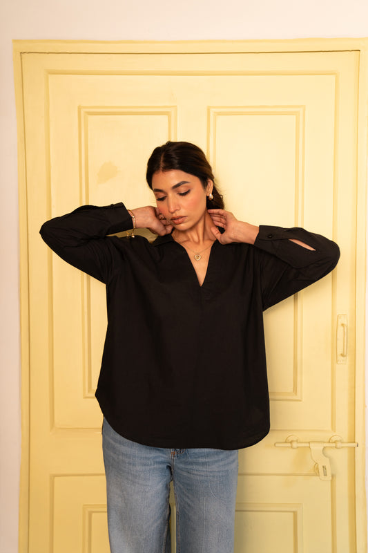 Black Cotton Shirt