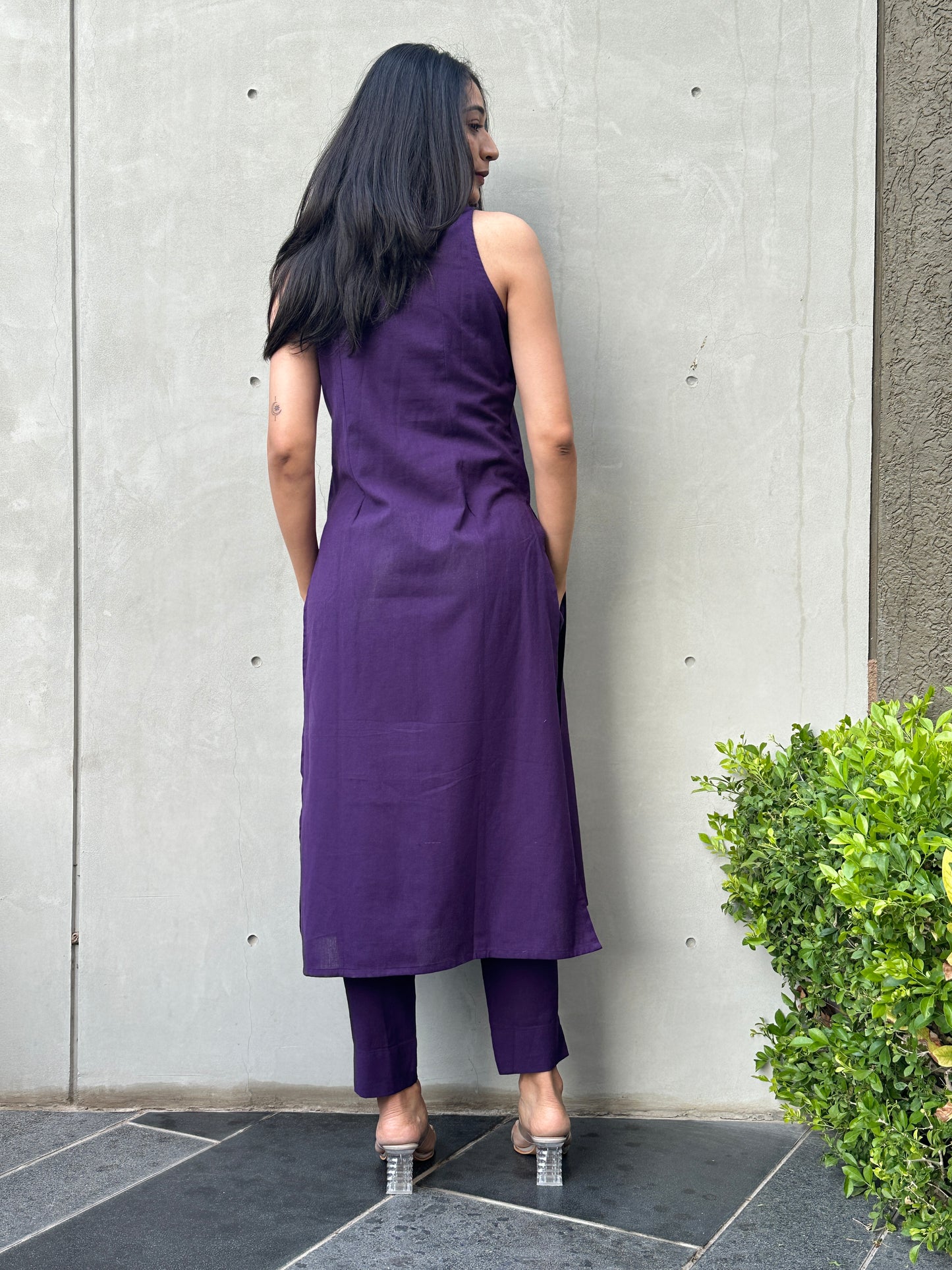 Petra Purple Cotton Co-Ord Set