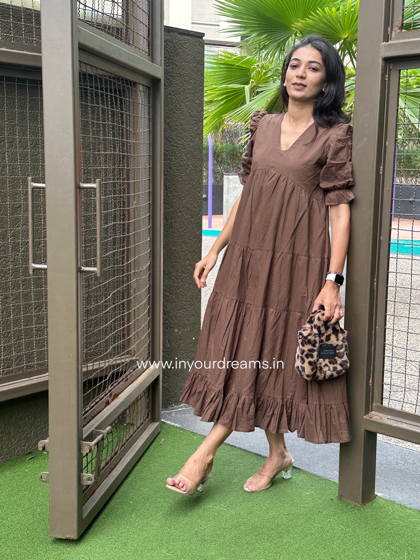 Chocolate MIDI Dress with Lining