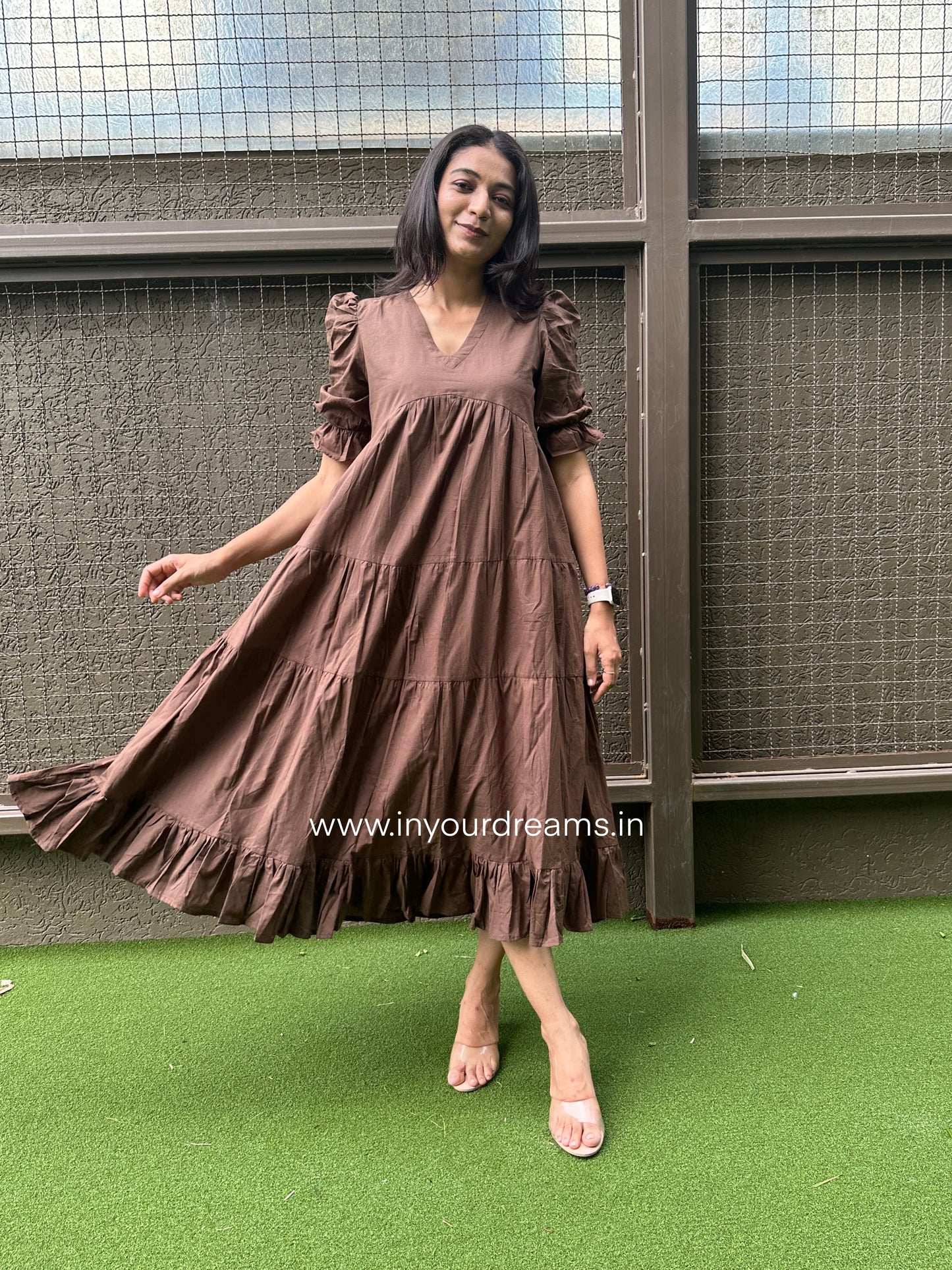 Chocolate MIDI Dress with Lining