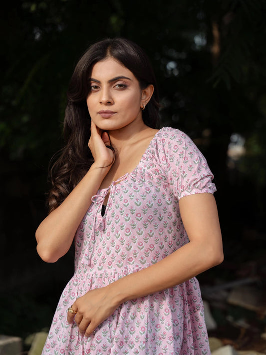 Rosabelle Maxi Dress - Hand Block Printed