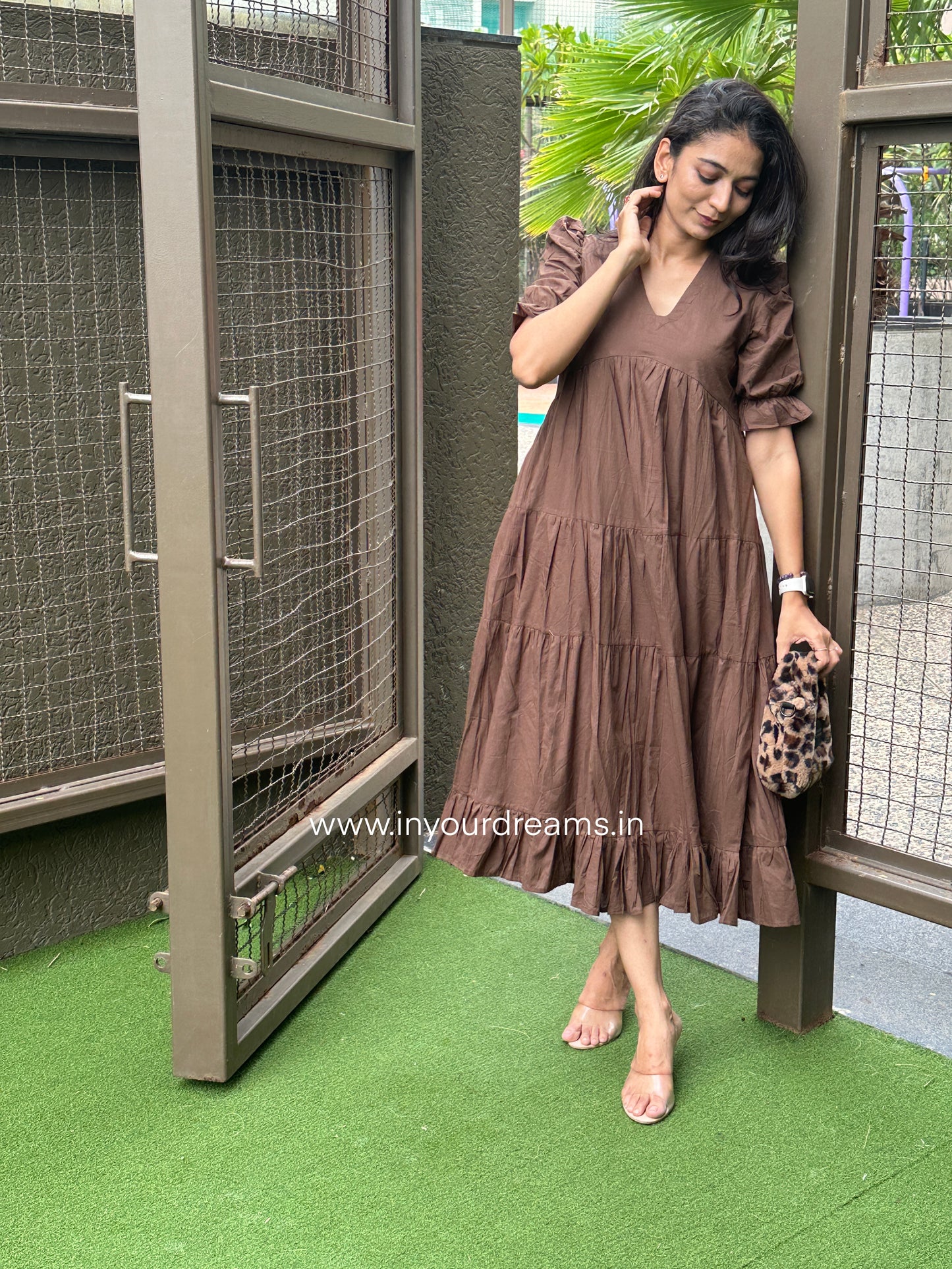 Chocolate MIDI Dress with Lining