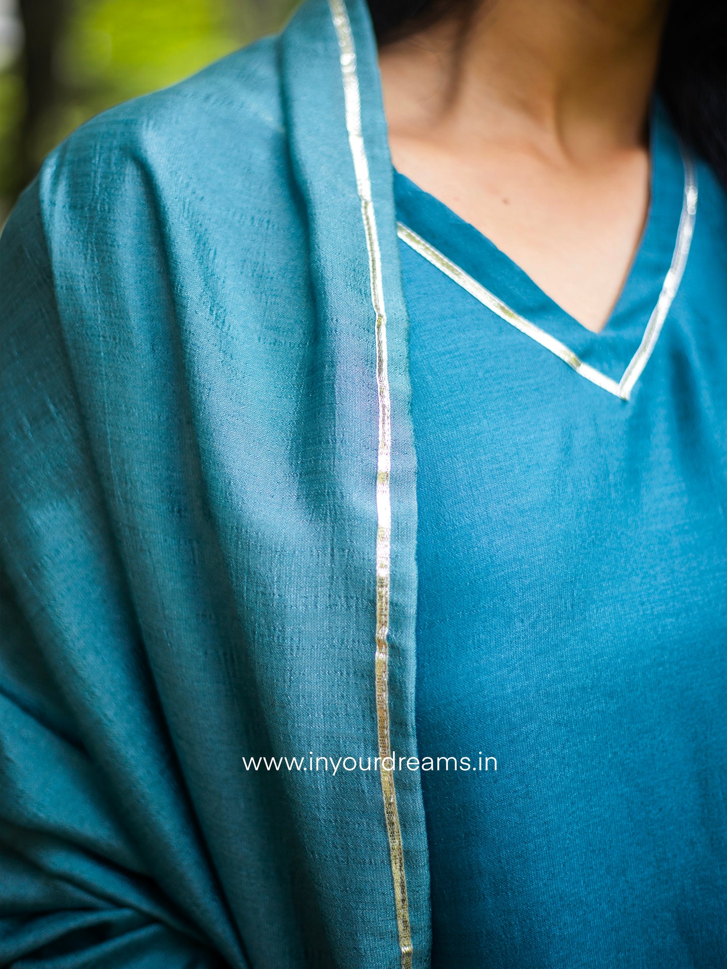 Ganga Grey Silk Suit Set