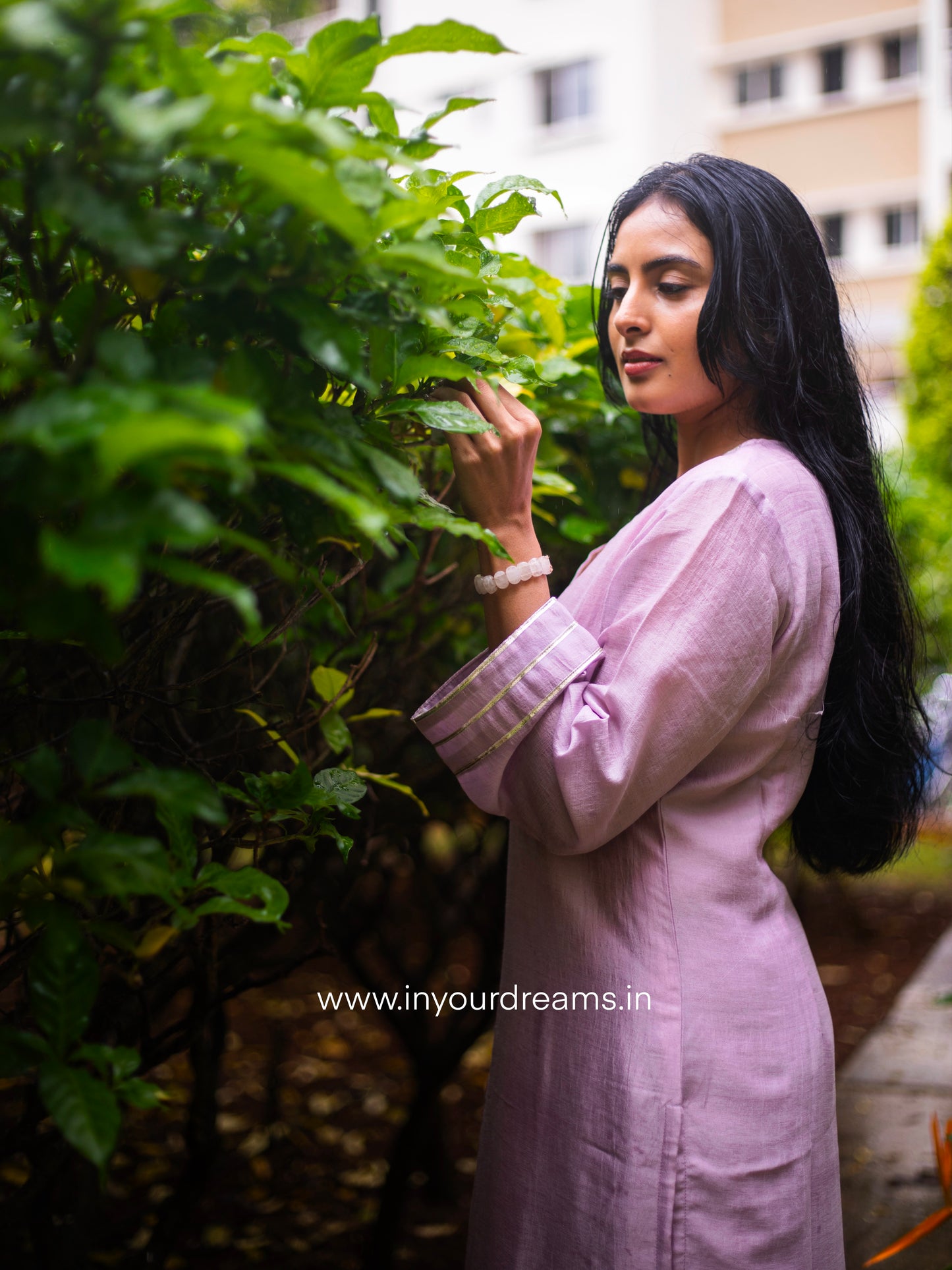 Lilac Gota Silk Suit Set
