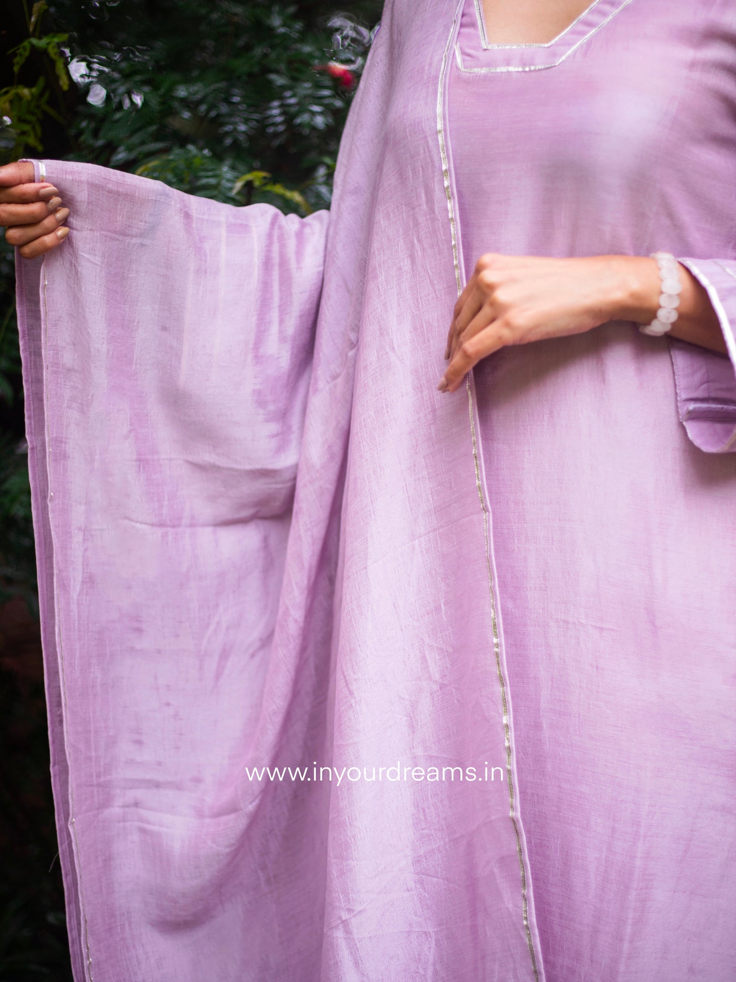 Lilac Gota Silk Suit Set