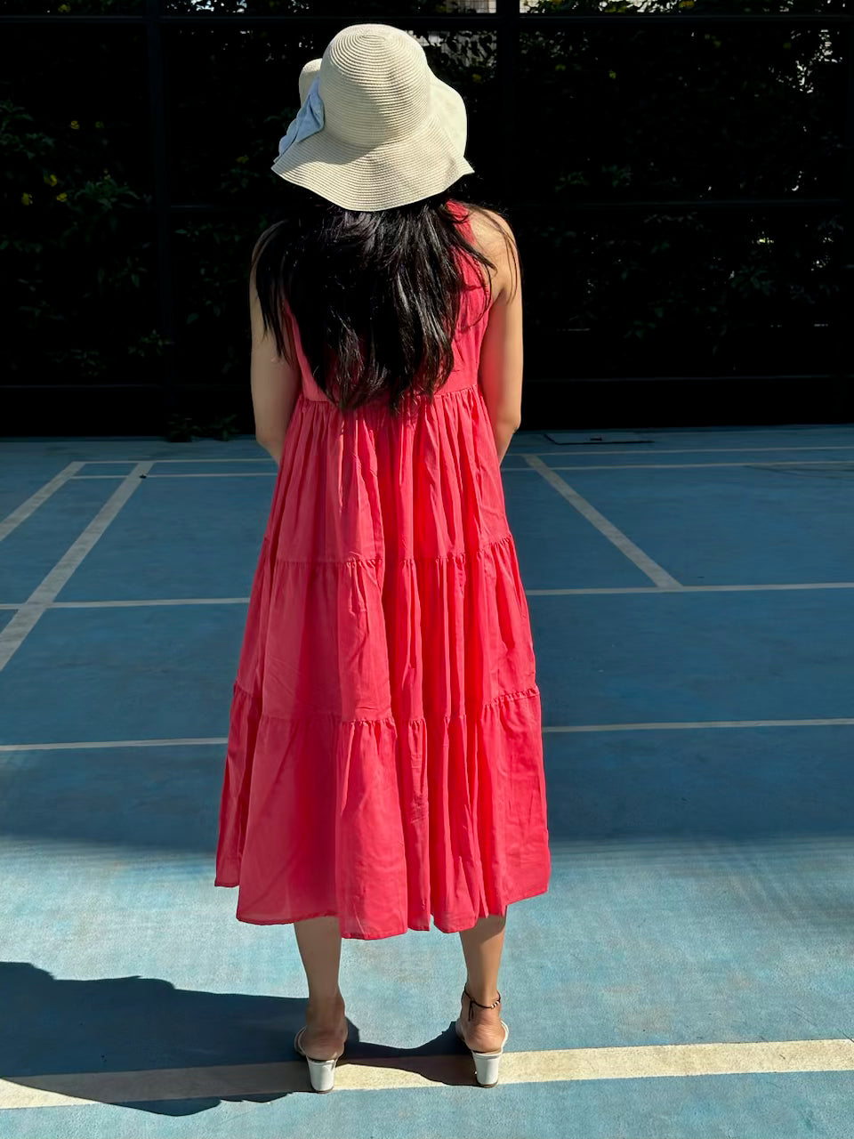 Fuschia 3 Tier MIDI Dress