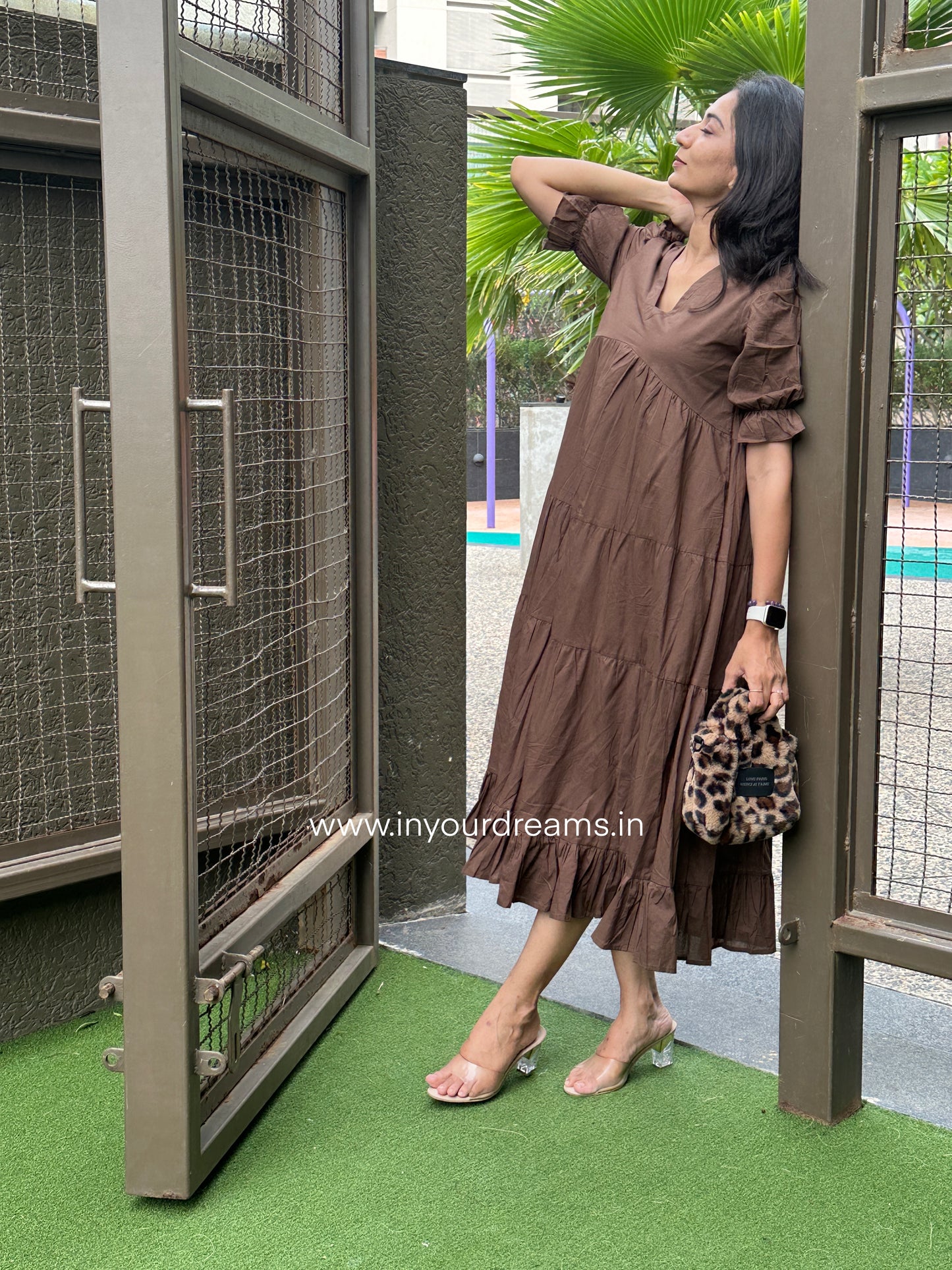 Chocolate MIDI Dress with Lining