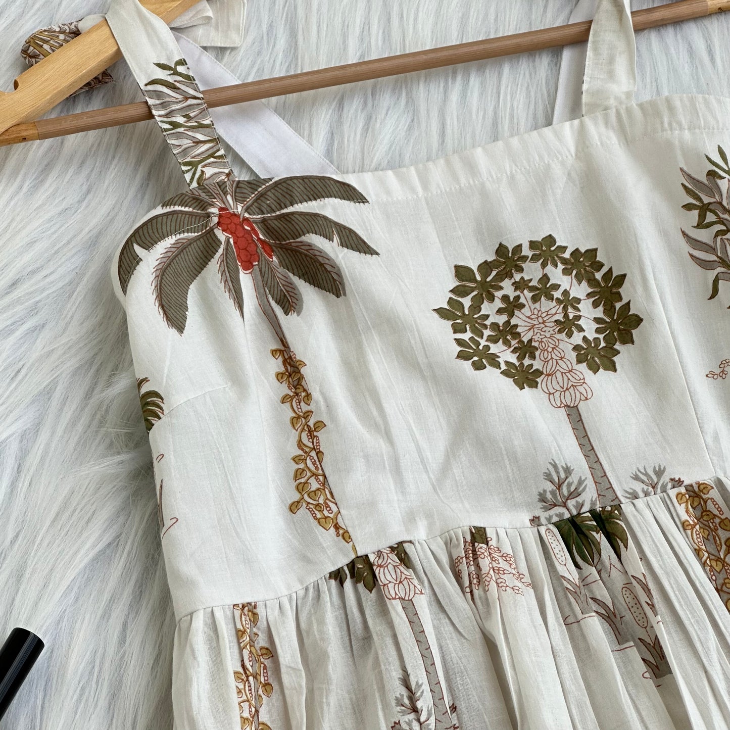 Foresta Off-White 3 Tier MIDI Dress