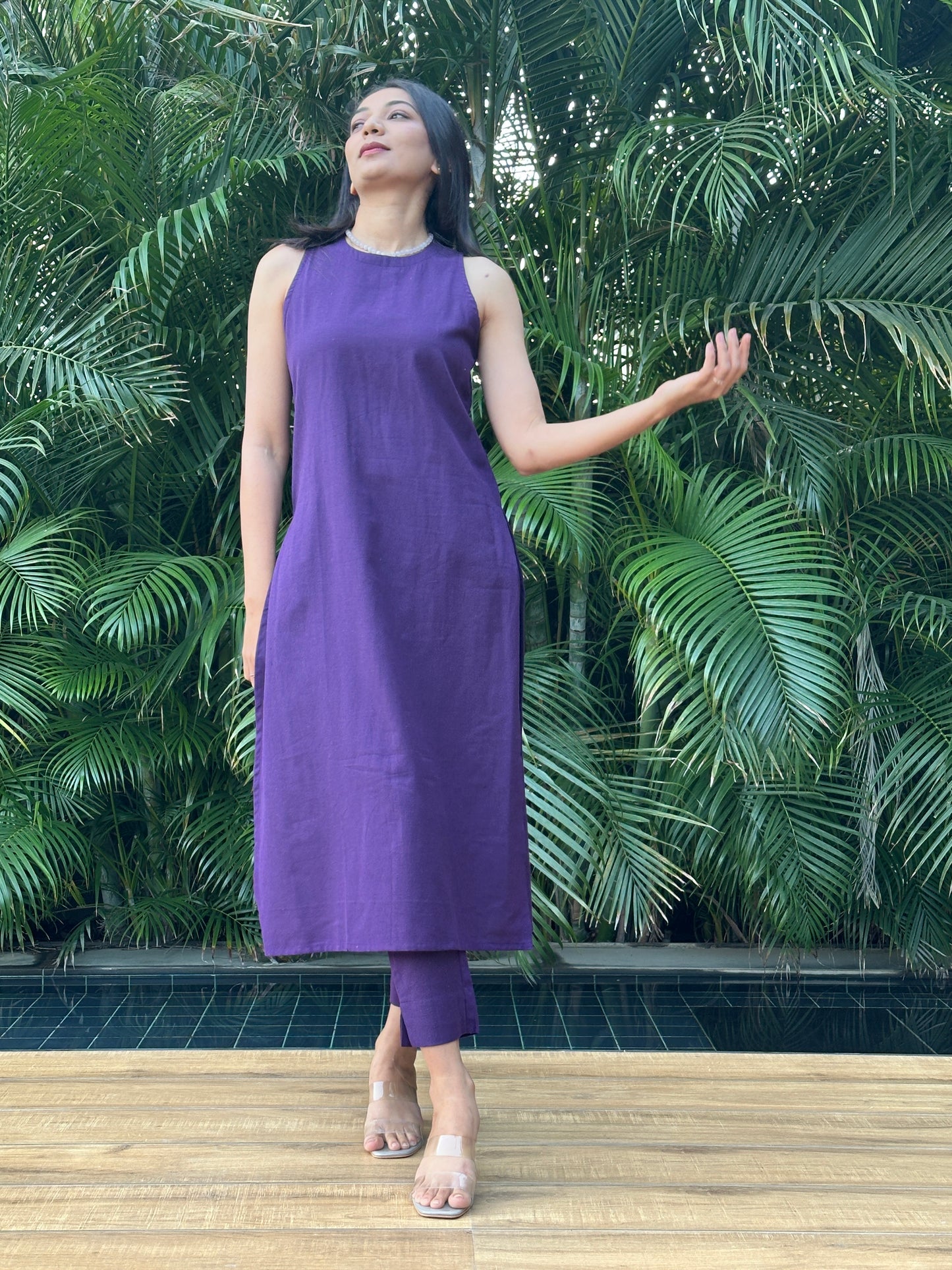 Petra Purple Cotton Co-Ord Set