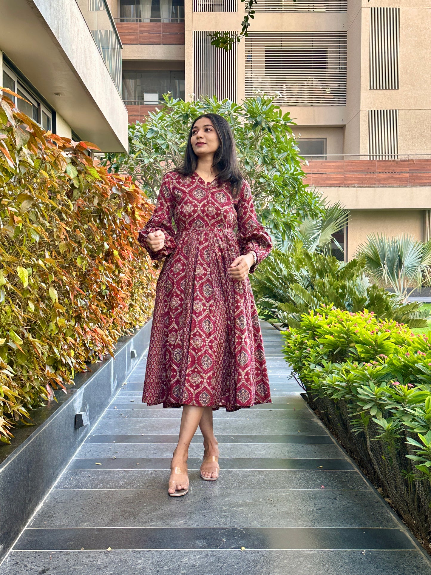 Crimson Charm MIDI Dress