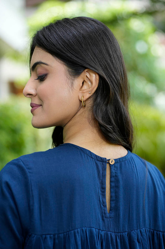 Vienna in Navy - Midi Dress with Lining