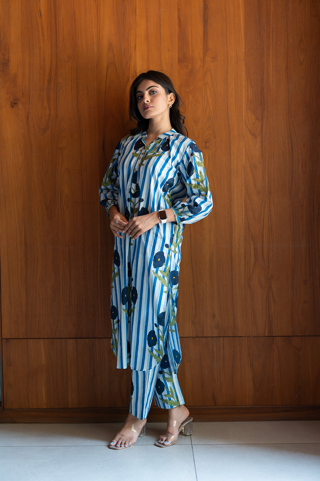 Blue Floral Cotton Co-Ord Set