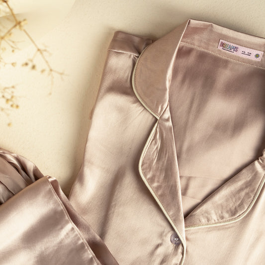 Sophisticated Ivory - Solid Satin PJ Set