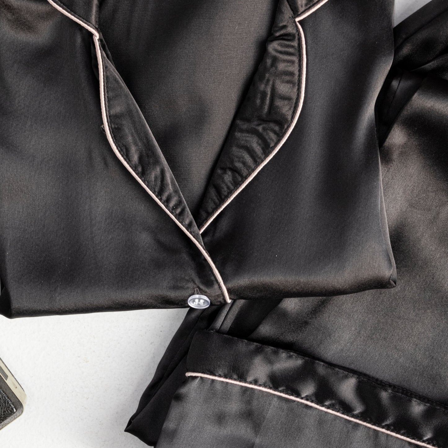 Miracle Black - Solid Satin PJ Set