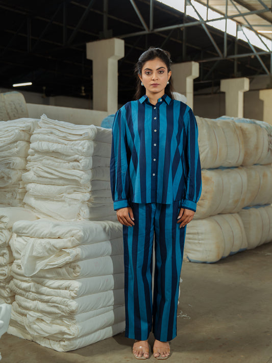 Indigo Stripe Set