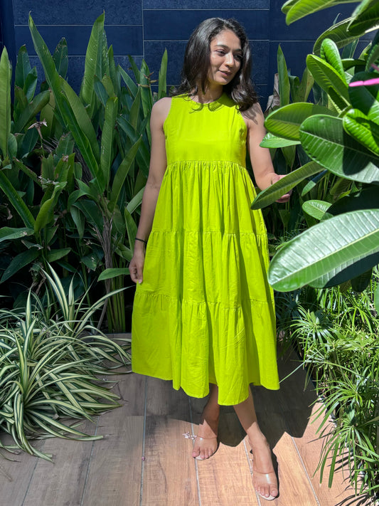 Neon 3 Tier MIDI Dress