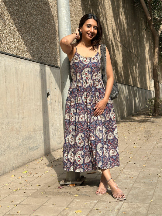 Paisley Strappy MIDI Dress