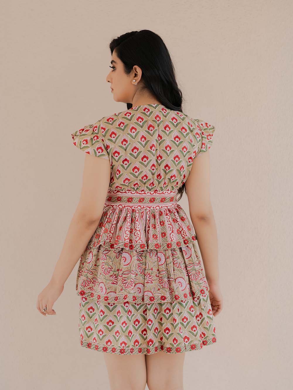 Phoolwari Block Printed Short Dress