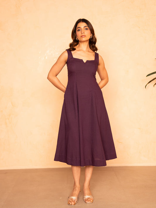 Maison Purple Midi Dress