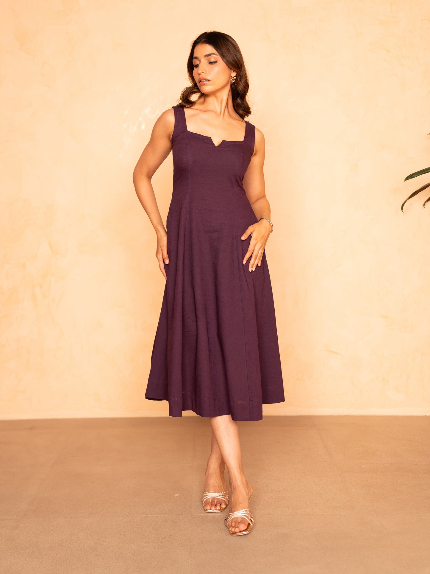 Maison Purple Midi Dress