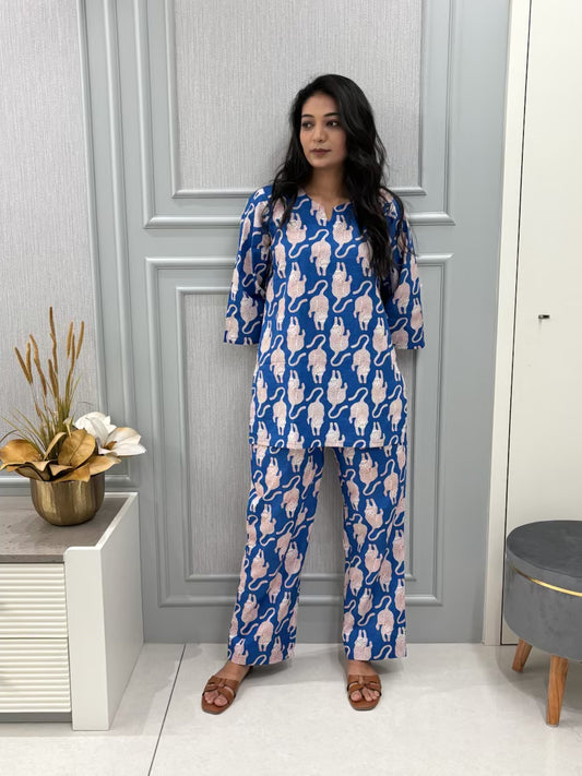 Simba Blue Cotton Pyjama Set