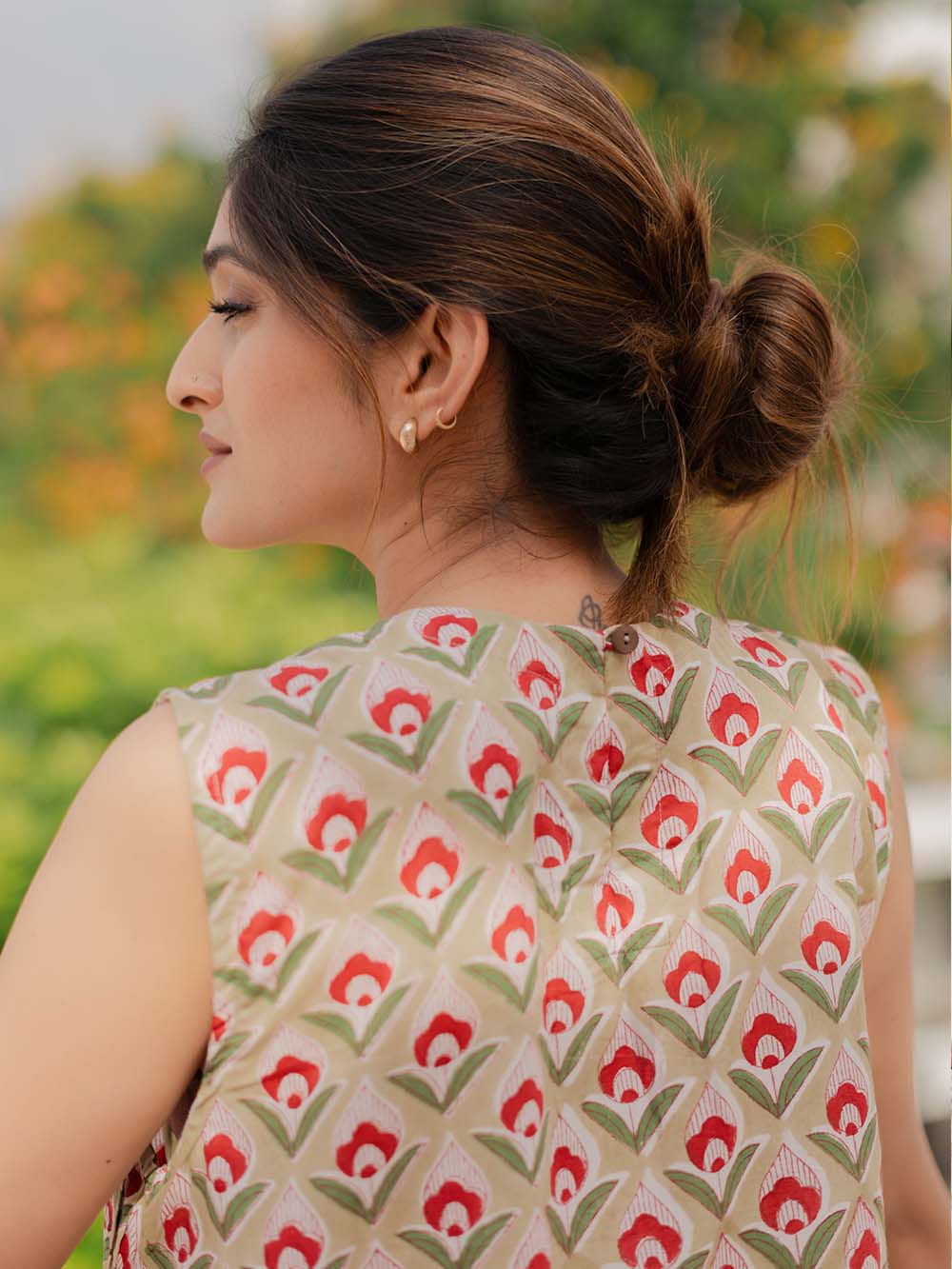 Mia Block Printed Sleeveless Midi Dress