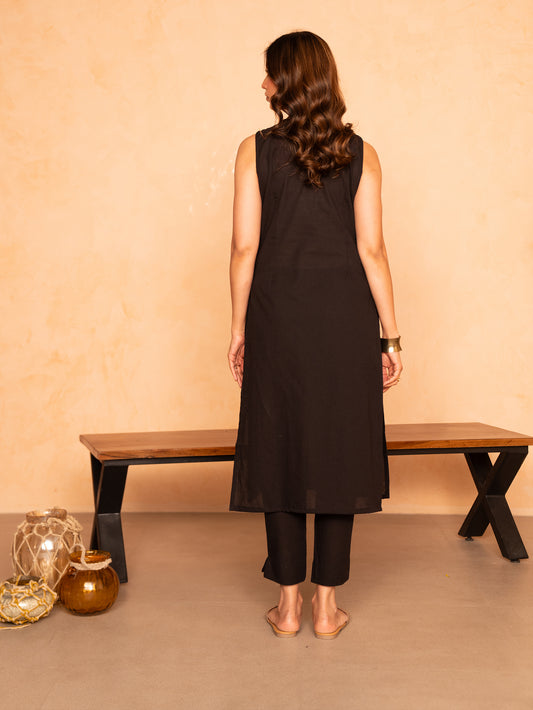 Black Cotton Co-Ord Set