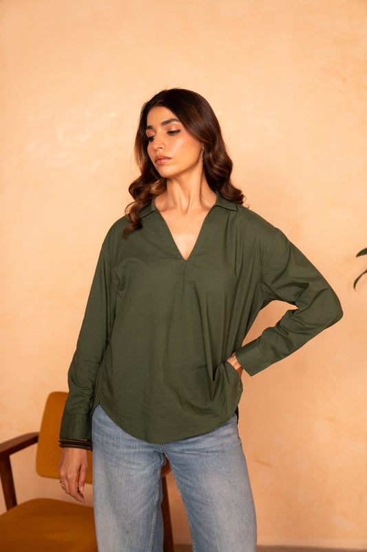 Olive Cotton Shirt