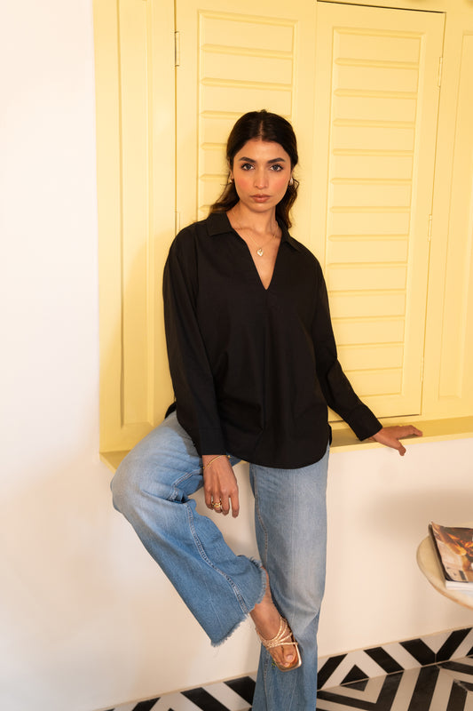 Black Cotton Shirt