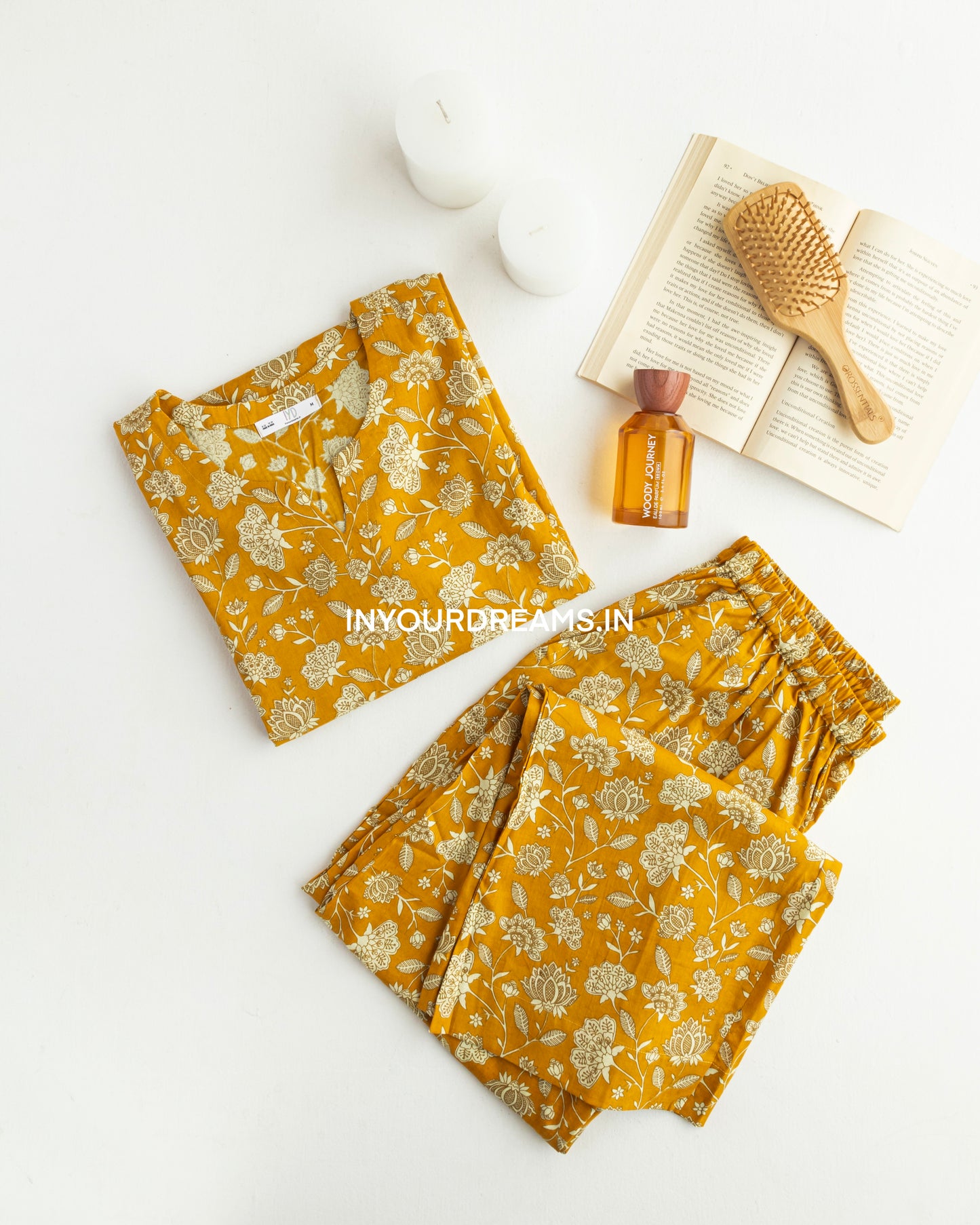 Mustard Meadow Cotton Pyjama Set
