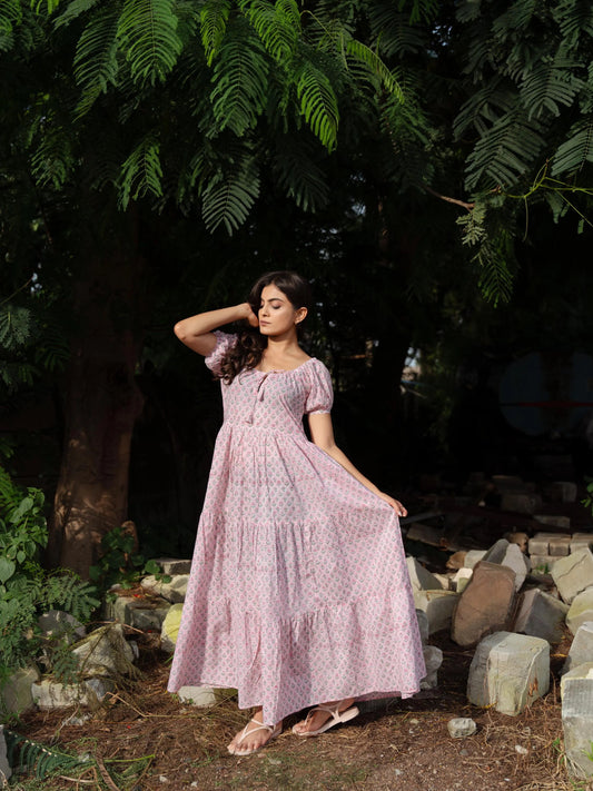 Rosabelle Maxi Dress - Hand Block Printed
