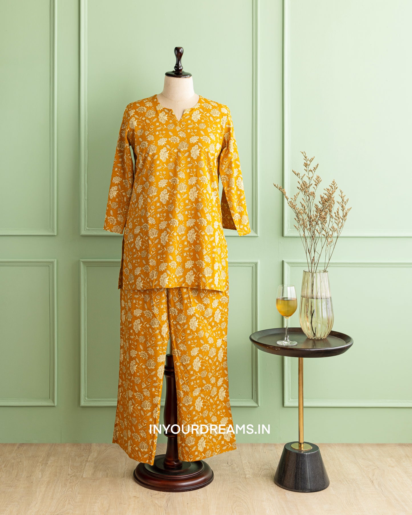 Mustard Meadow Cotton Pyjama Set