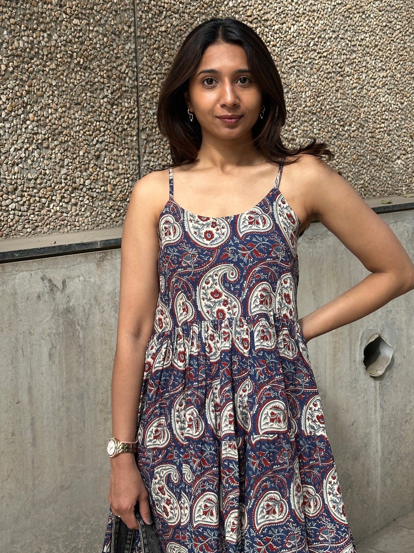 Paisley Strappy MIDI Dress