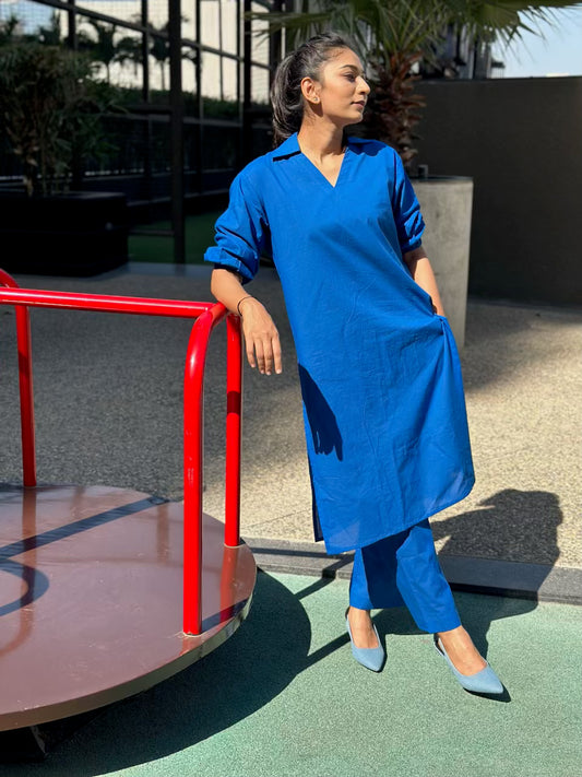 Classic Blue Everyday Kurta Set